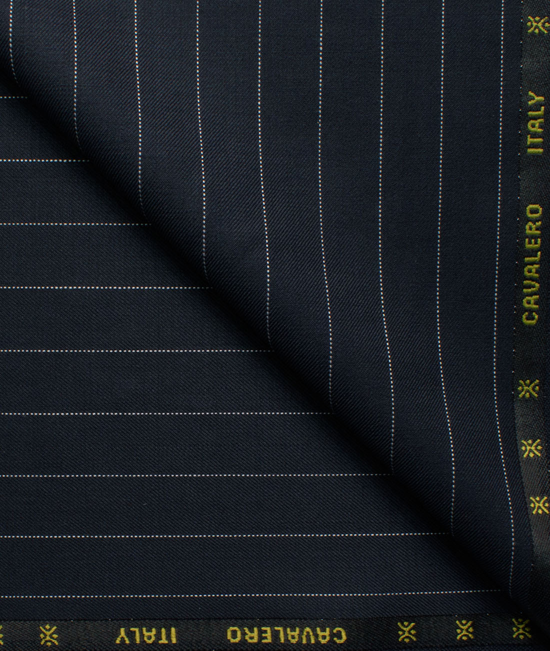 Cavalero Men's 60% Wool Super 120's Striped Unstitched Suiting Fabric (Dark Blue) Cavalero Men's 60% Wool Super 120's Striped Unstitched Suiting Fabric (Dark Blue)