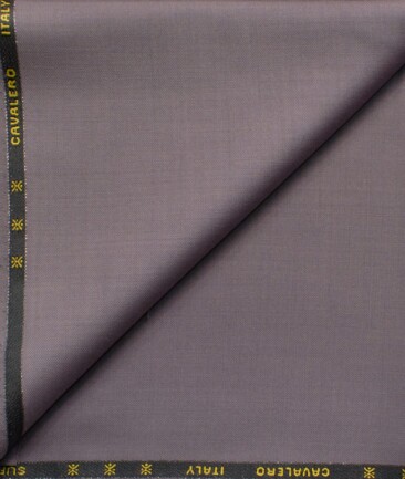 Cavalero Men's 60% Wool Super 120's Solids  Unstitched Trouser Fabric (Onion Purple)