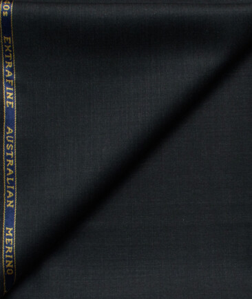 Cavalero Men's 60% Wool Super 140's Self Design  Unstitched Trouser Fabric (Blackish Grey)