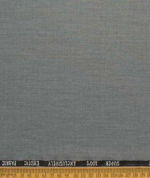 J.Hampstead Men's 20% Wool Super 100's Structured  Unstitched Suiting Fabric (Light Grey) - Image 6