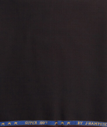 J.Hampstead Men's 60% Wool Super 130's Solids  Unstitched Trouser Fabric (Dark Wine)
