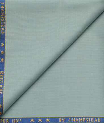 J.Hampstead Men's 60% Wool Super 130's Solids  Unstitched Trouser Fabric (Mint Green)