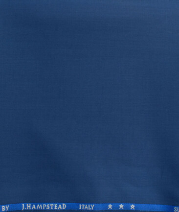 J.Hampstead Men's 60% Wool Super 120's Solids  Unstitched Trouser Fabric (Aegean Blue)