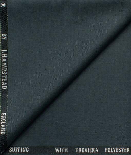 J.Hampstead Men's 60% Wool Super 140's Solids  Unstitched Trouser Fabric (Slate Grey)