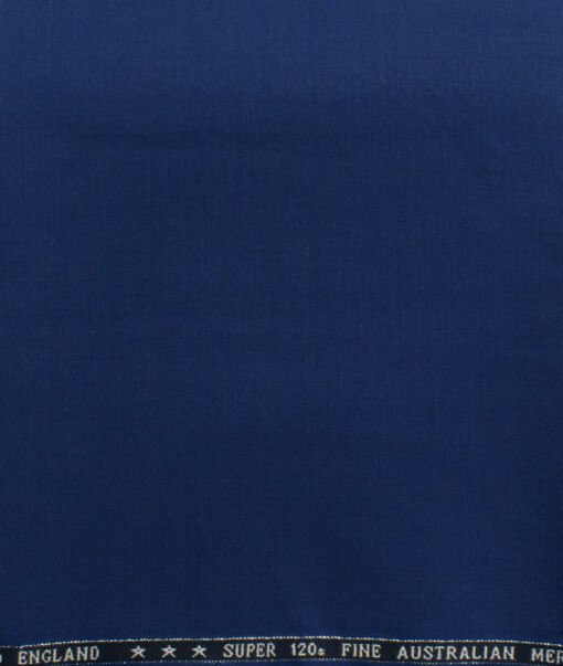 J.Hampstead Men's 60% Wool Super 120's Solids  Unstitched Trouser Fabric (Bright Royal Blue)