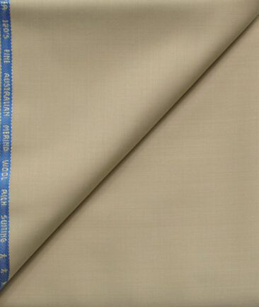 J.Hampstead Men's 60% Wool Super 120's Solids  Unstitched Trouser Fabric (Oat Beige)