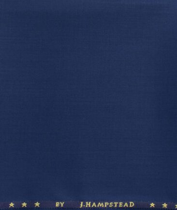 J.Hampstead Men's 60% Wool Super 130's Solids  Unstitched Trouser Fabric (Royal Blue)
