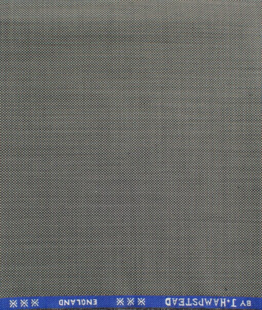 J.Hampstead Men's 60% Wool Super 170's Structured  Unstitched Trouser Fabric (Grey & Black)