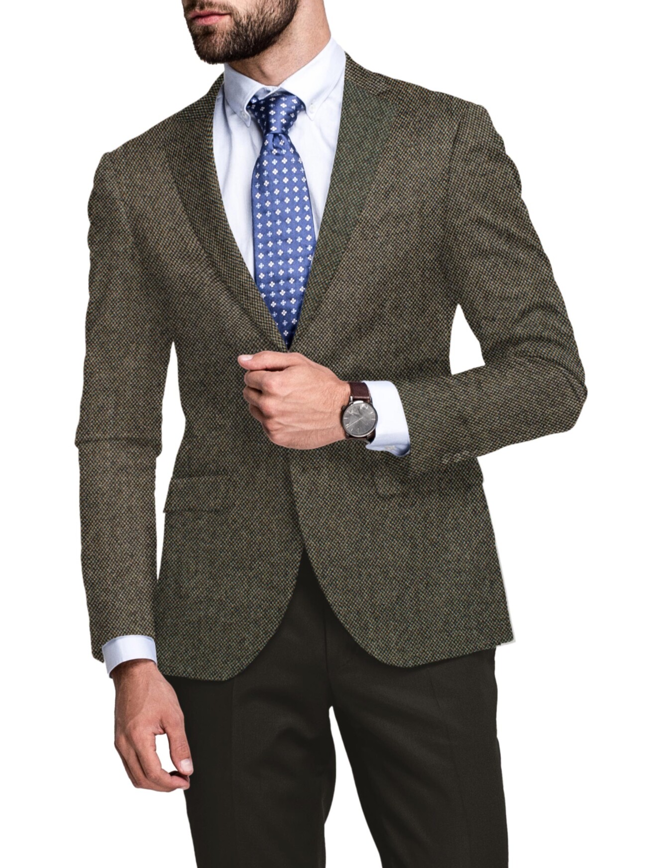 OCM Men's 100% Merino Wool Structured Unstitched Tweed Jacketing ...