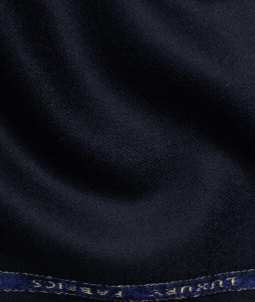OCM Men's 100% Merino Wool Solids  2.25 Meter Unstitched Tweed Jacketing & Blazer Fabric (Dark Worsted Blue)