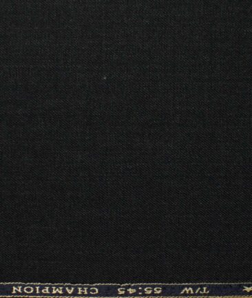 OCM Men's 45% Wool  Self Design  Unstitched Suiting Fabric (Blackish Worsted Grey) - Image 6