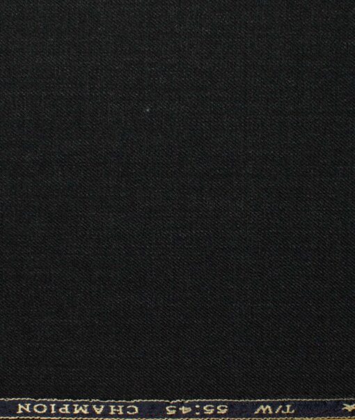 OCM Men's 45% Wool  Self Design  Unstitched Suiting Fabric (Blackish Worsted Grey) - Image 6