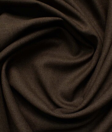 OCM Men's 45% Wool  Self Design  Unstitched Suiting Fabric (Dark Worsted Brown)