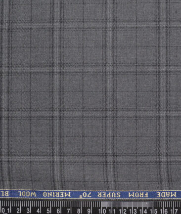Raymond Men's 52% Merino Wool Super 70's Checks   Unstitched Tweed Jacketing & Blazer Fabric (Grey) - Image 4