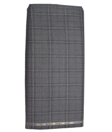 Raymond Men's 52% Merino Wool Super 70's Checks   Unstitched Tweed Jacketing & Blazer Fabric (Grey) - Image 5