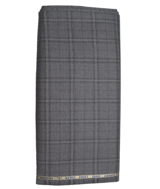 Raymond Men's 52% Merino Wool Super 70's Checks   Unstitched Tweed Jacketing & Blazer Fabric (Grey) - Image 5