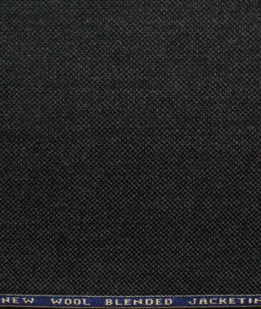 Raymond Men's 52% Merino Wool  Structured  2.20 Meter Unstitched Tweed Jacketing & Blazer Fabric (Blackish Grey)