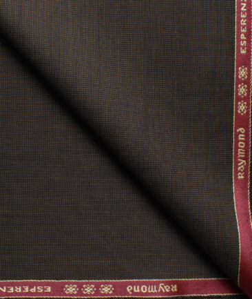 Raymond Men's 20% Wool  Structured  Unstitched Suiting Fabric (Dark Brown)