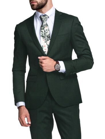 Raymond Men's 20% Wool  Structured  Unstitched Suiting Fabric (Dark Green)