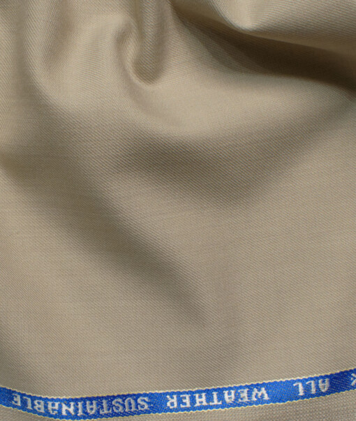 Raymond Men's 20% Wool  Solids  Unstitched Suiting Fabric (Beige)