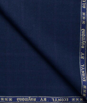 Raymond Men's 20% Wool  Checks  Unstitched Suiting Fabric (Dark Royal Blue)