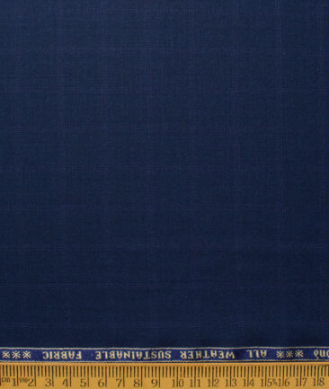 Raymond Men's 20% Wool  Checks  Unstitched Suiting Fabric (Dark Royal Blue) - Image 6