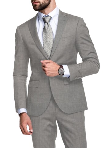 Raymond Men's 35% Wool  Self Design  Unstitched Suiting Fabric (Light Worsted Grey)