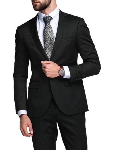 Raymond Men's 51% Wool  Solids  Unstitched Stretchable Suiting Fabric (Black)