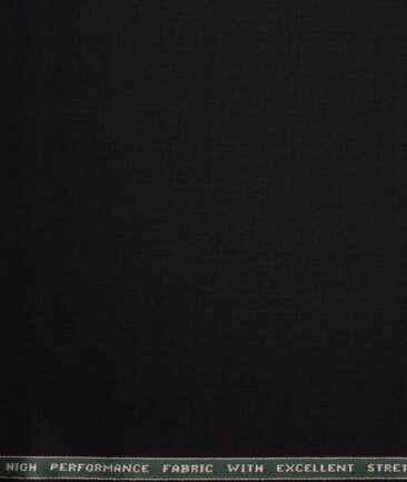 Raymond Techno Stretch Men's 51% Wool  Solids  Unstitched Stretchable Suiting Fabric (Black) - Image 4