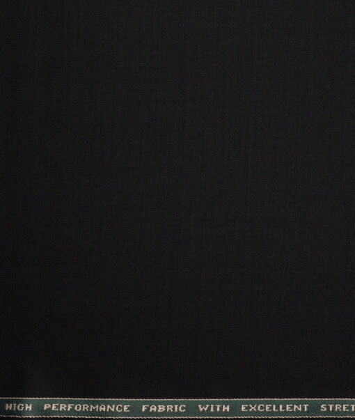 Raymond Techno Stretch Men's 51% Wool  Solids  Unstitched Stretchable Suiting Fabric (Black) - Image 4