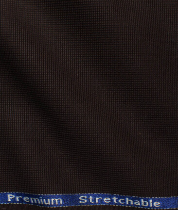 Arvind Men's Cotton Structured  Unstitched Stretchable Trouser Fabric (Dark Brown)