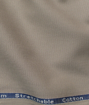 Arvind Men's Cotton Structured  Unstitched Stretchable Trouser Fabric (Hazelwood Beige)
