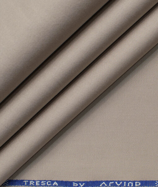 Arvind Tresca Men's Cotton Solids  Unstitched Stretchable Trouser Fabric (Bone Beige)