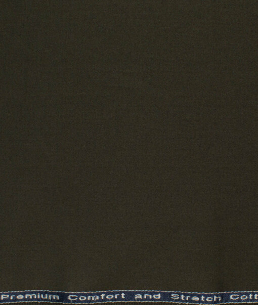 Arvind Tresca Men's Cotton Solids  Unstitched Stretchable Trouser Fabric (Dark Green)