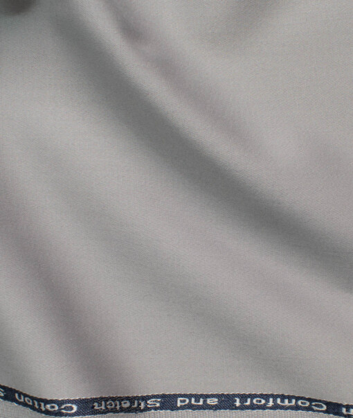 Arvind Tresca Men's Cotton Solids  Unstitched Stretchable Trouser Fabric (Light Grey)
