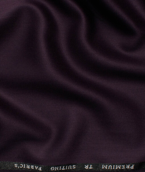 Canetti Men's Terry Rayon  Solids  Unstitched Suiting Fabric (Dark Wine)