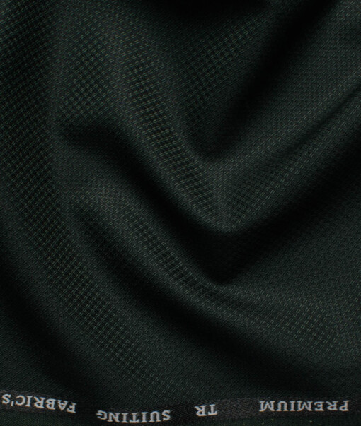 Canetti Men's Terry Rayon  Structured  Unstitched Suiting Fabric (Dark Pine Green)
