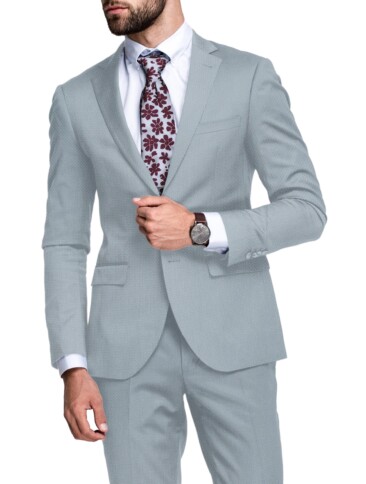 Canetti Men's Terry Rayon  Structured  Unstitched Suiting Fabric (Sky Blueish Grey)