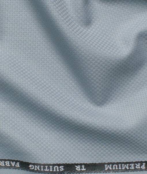 Canetti Men's Terry Rayon  Structured  Unstitched Suiting Fabric (Sky Blueish Grey)