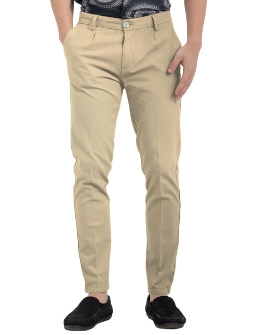 Raymond Men's Cotton Solids  Unstitched Stretchable Trouser Fabric (Cream)