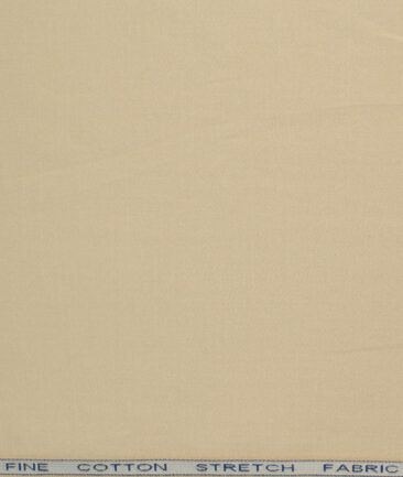 Raymond Men's Cotton Solids  Unstitched Stretchable Trouser Fabric (Cream)