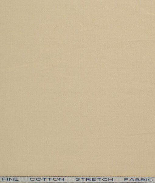 Raymond Men's Cotton Solids  Unstitched Stretchable Trouser Fabric (Cream)