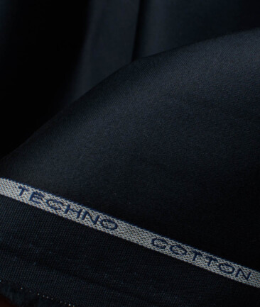 Raymond Men's Cotton Solids  Unstitched Stretchable Trouser Fabric (Dark Blue)