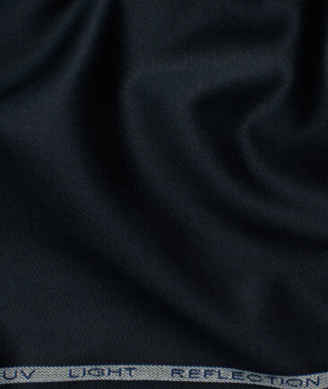 Raymond Men's Cotton Solids  Unstitched Stretchable Trouser Fabric (Dark Blue)