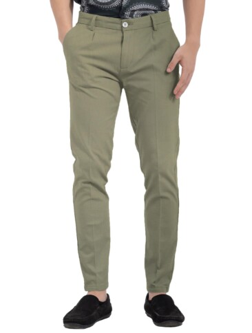 Raymond Men's Cotton Solids  Unstitched Stretchable Trouser Fabric (Light Olive Green)