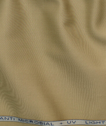Raymond Men's Cotton Solids  Unstitched Stretchable Trouser Fabric (Sandcastle Beige)