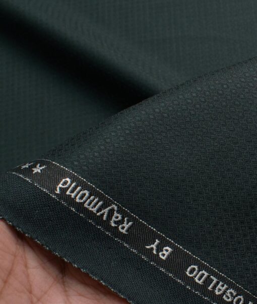 Raymond Men's Terry Rayon  Structured  Unstitched Suiting Fabric (Dark Green)