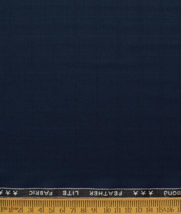 Raymond Men's Terry Rayon  Checks  Unstitched Suiting Fabric (Dark Blue)