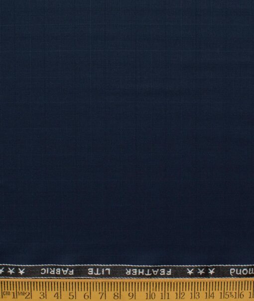 Raymond Men's Terry Rayon  Checks  Unstitched Suiting Fabric (Dark Blue)