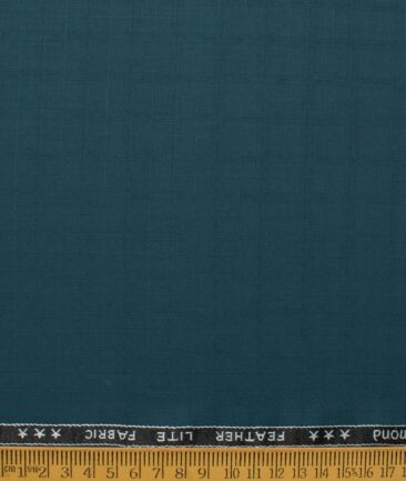 Raymond Men's Terry Rayon  Checks  Unstitched Suiting Fabric (Casal Green)